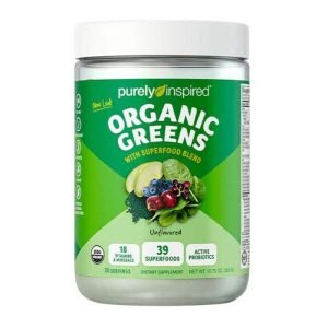 PURELY INSPIRED ORGANIC GREENS AVEC UN MELANGE DE SUPERALIMENTS SANS SAVEUR 244G - PURELY INSPIRED
