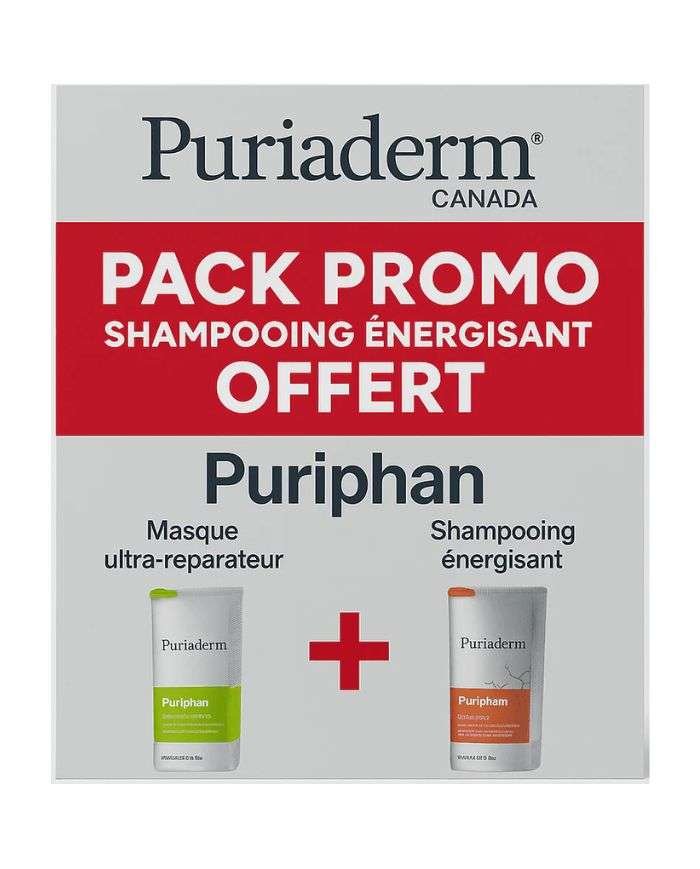 PURIADERM PACK PURIPHAN MASQUE ULTRA REPARATEUR 200ML + SHAMPOING ENERGISANT 200ML OFFERT - PURIADERM
