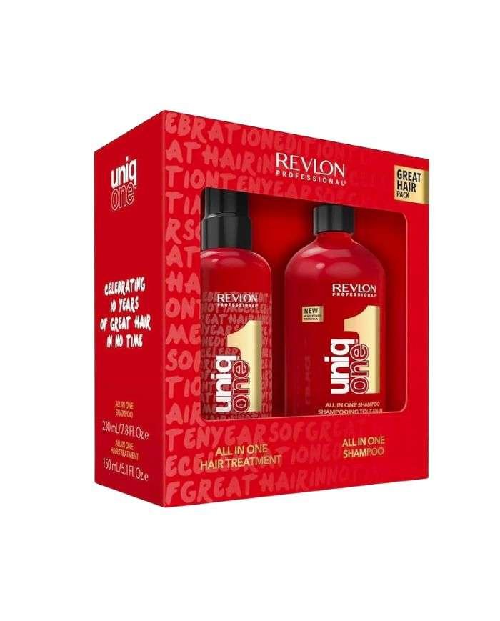 REVLON COFFRET UNIQ ONE ALL IN ONE SHAMPOOING 230ML + TRAITEMENT 150ML - REVLON
