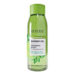 REVUELE GEL DOUCHE BOTANIQUE FRAICHEUR INTENSE AU LAIT DE COCO ET PARFUM MENTHE CITRON VERT 400 ML - REVUELE