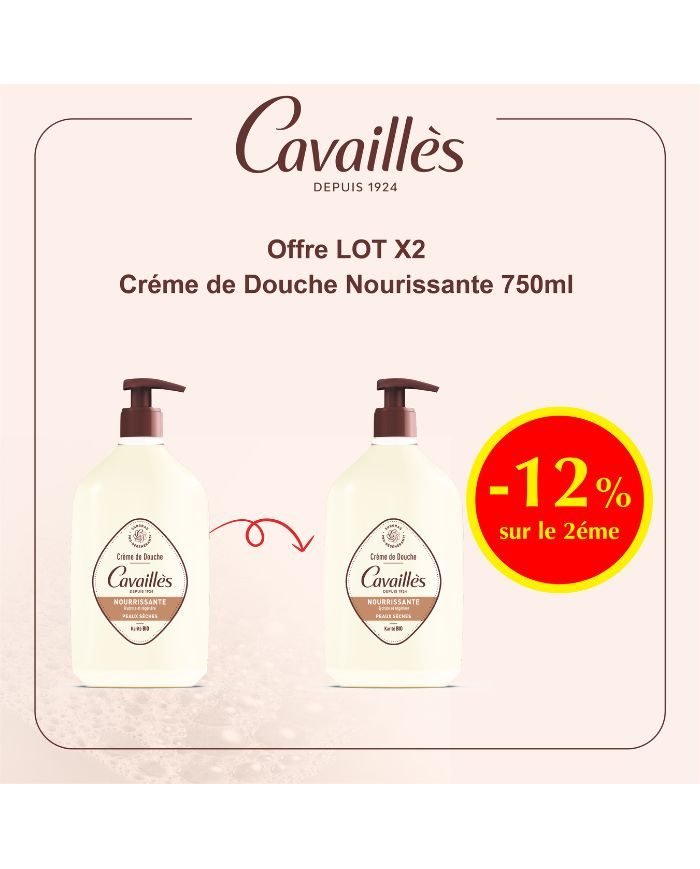 ROGE CAVAILLES OFFRE SPECIALE CREME DE DOUCHE NOURISSANTE PEAUX SECHES SANS SAVON 750ML X 2 - ROGE CAVAILLES