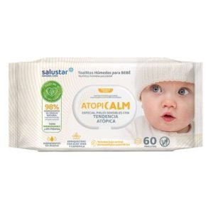 SALUSTAR LINGETTES POUR BEBE ATOPICALM SPECIAL PEAUX SENSIBLES A TENDANCE ATOPIQUE 60 PIECES - SALUSTAR NATURAL CARE