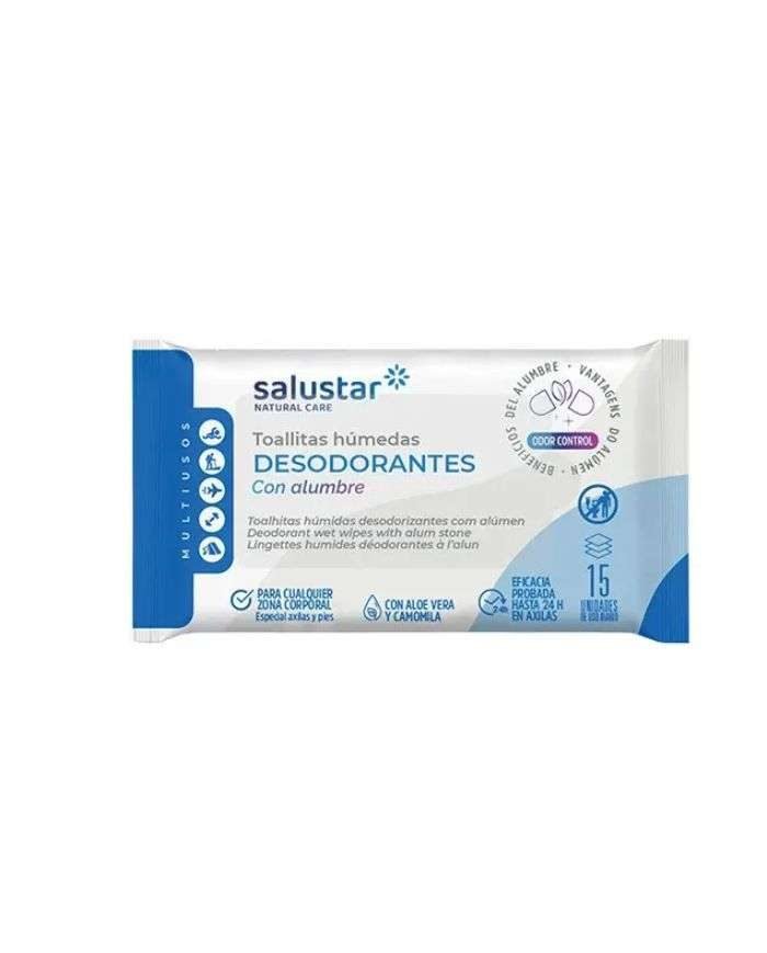 SALUSTAR LINGETTES DEODORANTE A L ALUN 15 UNITES - SALUSTAR NATURAL CARE
