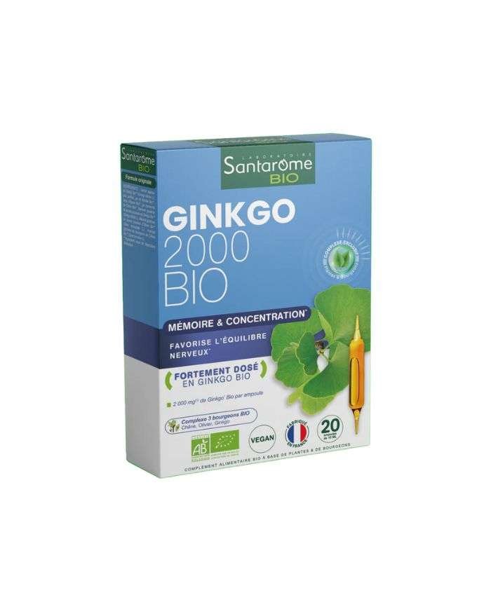 SANTAROME GINKGO 2000 BIO 20 AMPOULES 10ML - SANTAROME BIO