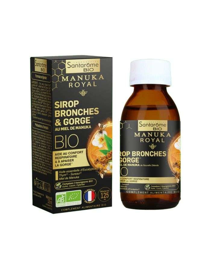 SANTROME BIO MANUKA ROYAL SIROP BRONCHES ET GORGE AU MIEL DE MANUKA 125 ML - SANTAROME BIO
