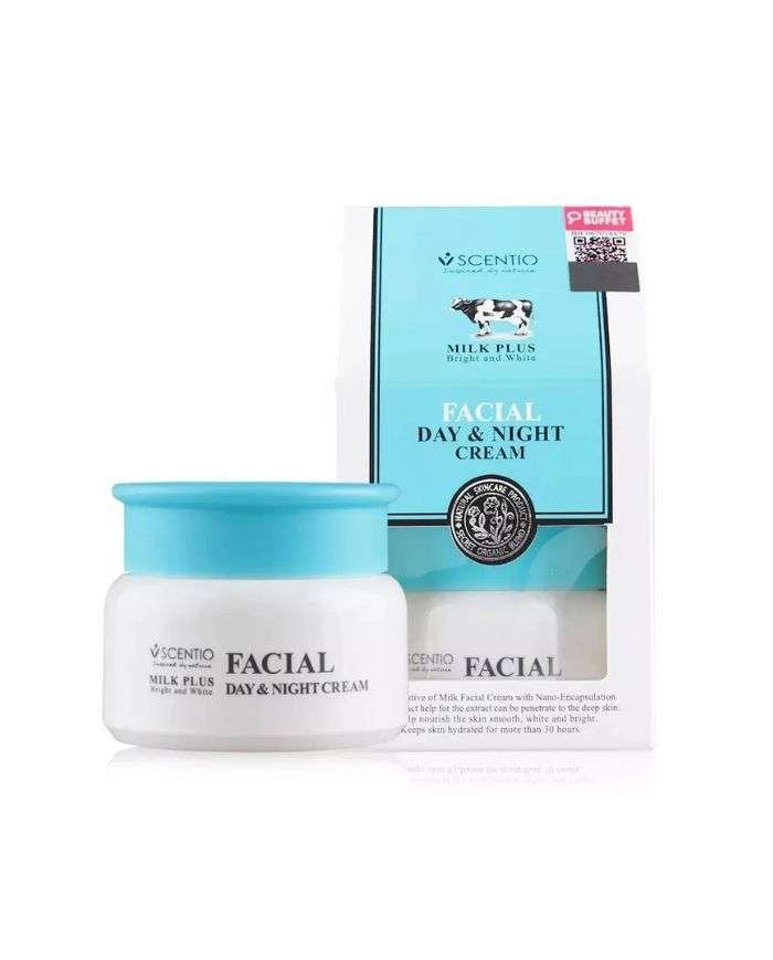 SCENTIO MILK PLUS BRIGHT AND WHITE FACIAL DAY AND NIGHT CREAM 50 ML - SCENTIO