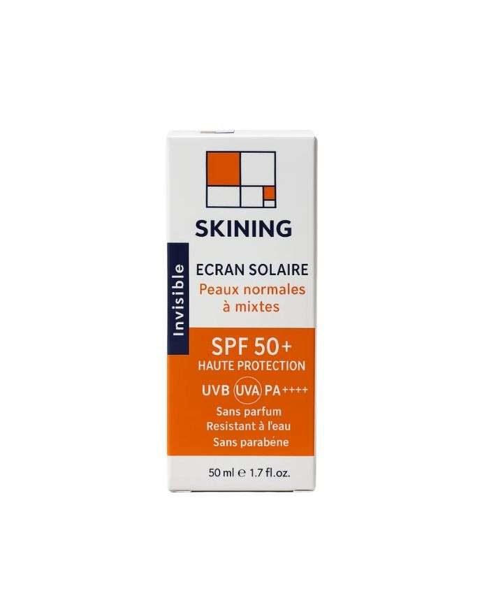 SKINING ECRAN SOLAIRE INVISIBLE SPF 50+ PEAUX NORMALES A MIXTES 50ML - SKINING