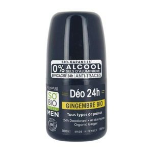 SO BIO HOMME DEODORANT 24H GINGEMBRE BIO 50 ML - SO BiO