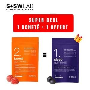 SSWLAB OFFRE 1 BOOST GUMMIES2 126G 42 GUMMIES GOUT FRUIT DE LA PASSION ACHETER + 1 SLEEP 42 GUMMIES OFFERT - SSWLAB