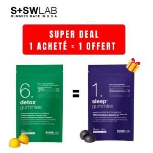 SSWLAB OFFRE 1 DETOX6 GUMMIES 126G 42 GUMMIES GOUT CITRON ACHETER + 1 SLEEP 42 GUMMIES OFFERT - SSWLAB