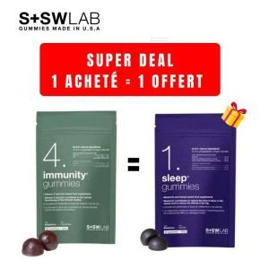 SSWLAB OFFRE 1 IMMUNITY4 GUMMIES 126G 42 GUMMIES GOUT FRAMBOISE ACHETER + 1 SLEEP 42 GUMMIES OFFERT - SSWLAB