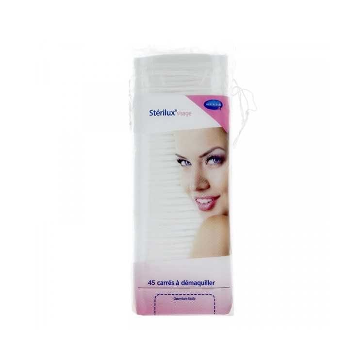 STERILUX VISAGE COTON CARRES 45 UNITES - STERILUX