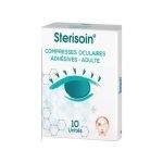 STERISOIN COMPRESSES OCULAIRES OPAQUES ADHESIVES ADULTE 10 UNITES - STERISOIN