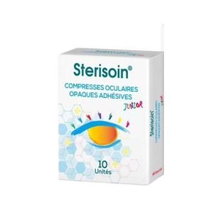 STERISOIN COMPRESSES OCULAIRES OPAQUES ADHESIVES JUNIOR 10 UNITES - STERISOIN