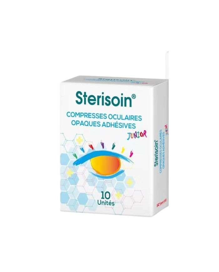 STERISOIN COMPRESSES OCULAIRES OPAQUES ADHESIVES JUNIOR 10 UNITES - STERISOIN