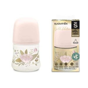 SUAVINEX PREMIUM GOLD EDITION SILICONE BIBERON +0M DEBIT LENT 150 ML - SUAVINEX