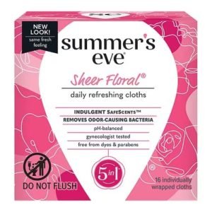 SUMMERS EVE SHEER FLORAL CLEANSING CLOTHS FOR SENSITIVE SKIN 5 IN 1 - SUMMERS EVE