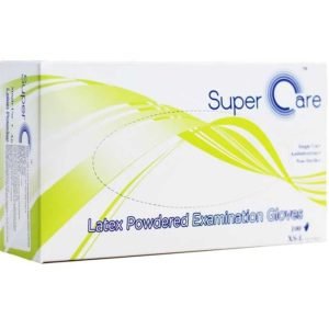 SUPERCARE LATEX POWDERED EXAMINATION GLOVES 100 UNITES SMALL - SUPERCARE