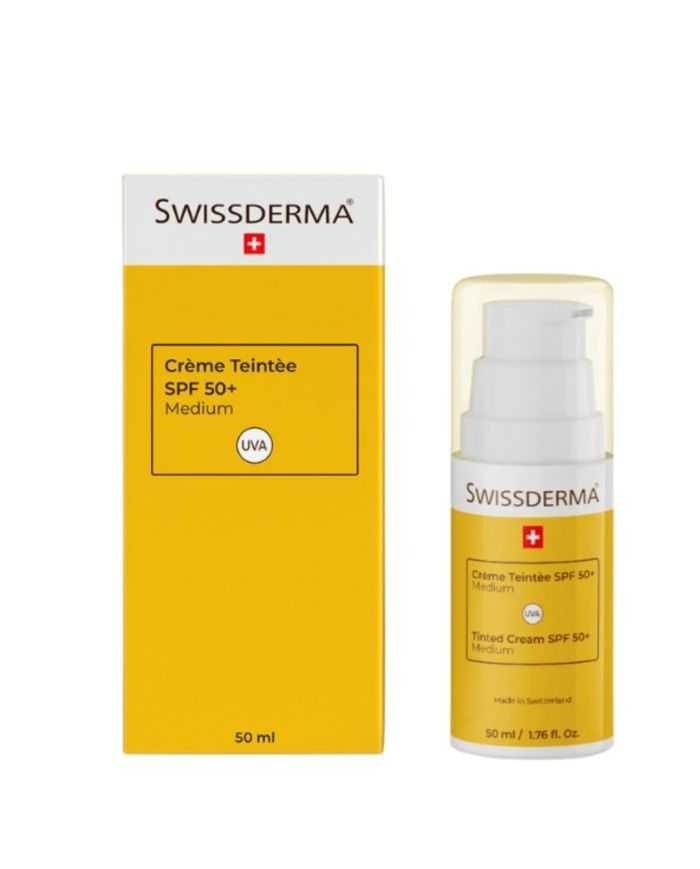 SWISSDERMA CREME TEINTEE SPF 50+ TEINTE MEDIUM - SWISSDERMA