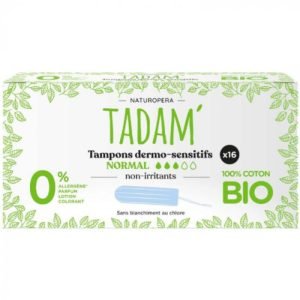 TADAM TAMPONS DERMO SENSITIFS NORMAL COTON BIO X16 - TADAM