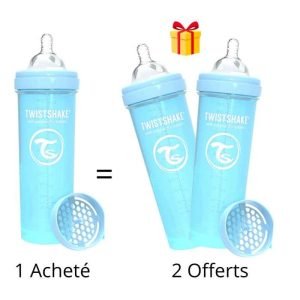 TWISTSHAKE OFFRE 1 BABY BOTTLE ANTI COLIC ALL IN ONE 330ML 4M+ BLEU ACHETE 2 OFFERTS - TWISTSHAKE