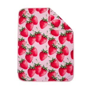 TWISTSHAKE COUVERTURE 75X100 CM EN VELOURS MOTIFS FRAISE - TWISTSHAKE