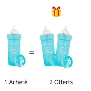 TWISTSHAKE OFFRE 1 BABY BOTTLE ANTI COLIC ALL IN ONE 260 ML 2M+ BLEU ACHETE 2 OFFERTS - TWISTSHAKE