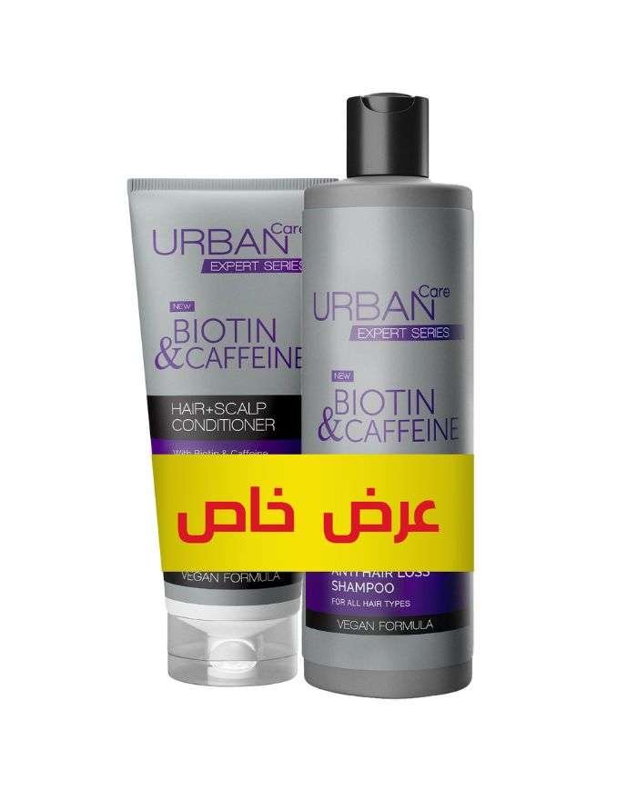 URBAN CARE PACK BIOTIN ET CAFFEINE SHAMPOOING 350 ML + APRES SHAMPOOING 200 ML - URBAN CARE