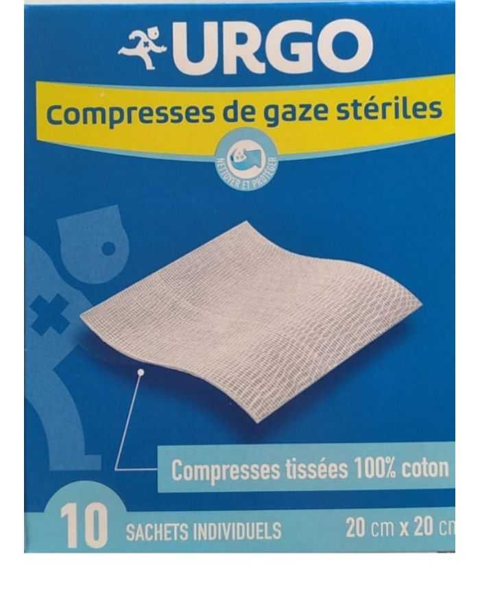 URGO COMPRESSES DE GAZ STERILES 20 CM x 20 CM - URGO