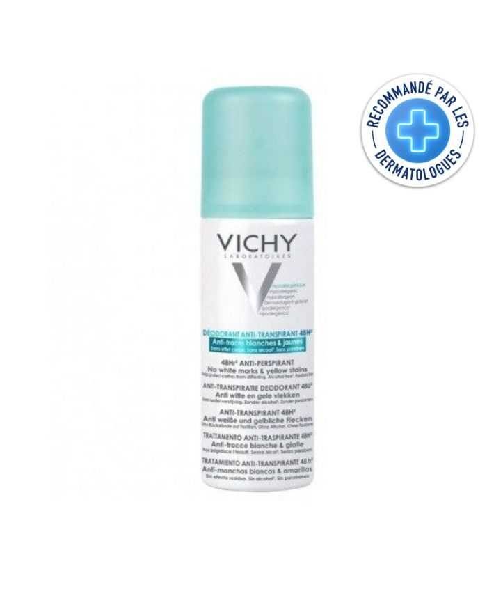 VICHY DEODORANT ANTI TRANSPIRANT 48 H ANTI TRACES BLANCHES ET JAUNES SPRAY 125 ML - VICHY