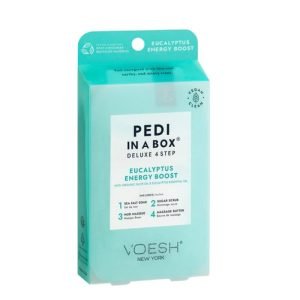 VOESH NEW YORK PEDI IN A BOX DELUXE 4 STEP EUCALYPTUS ENERGY BOOST WITH ORGANIC OLIVE OIL AND EUCALYPTUS ESSENTIAL OIL - VOESH NEW YORK