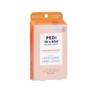 VOESH NEW YORK PEDI IN A BOX DELUXE 4 STEP TANGERINE GLOW ORGANIC OLIVE OIL AND VITAMIN C - VOESH NEW YORK