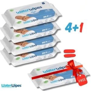 WATERWIPES PACK LINGETTES BEBE PACK DE 4+1 X 60 - WATERWIPES