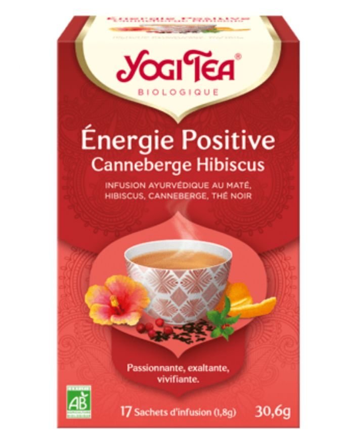 YOGI TEA ENERGIE POSITIVE CANNEBERGE HIBISCUS 17 SACHETS - YOGI TEA