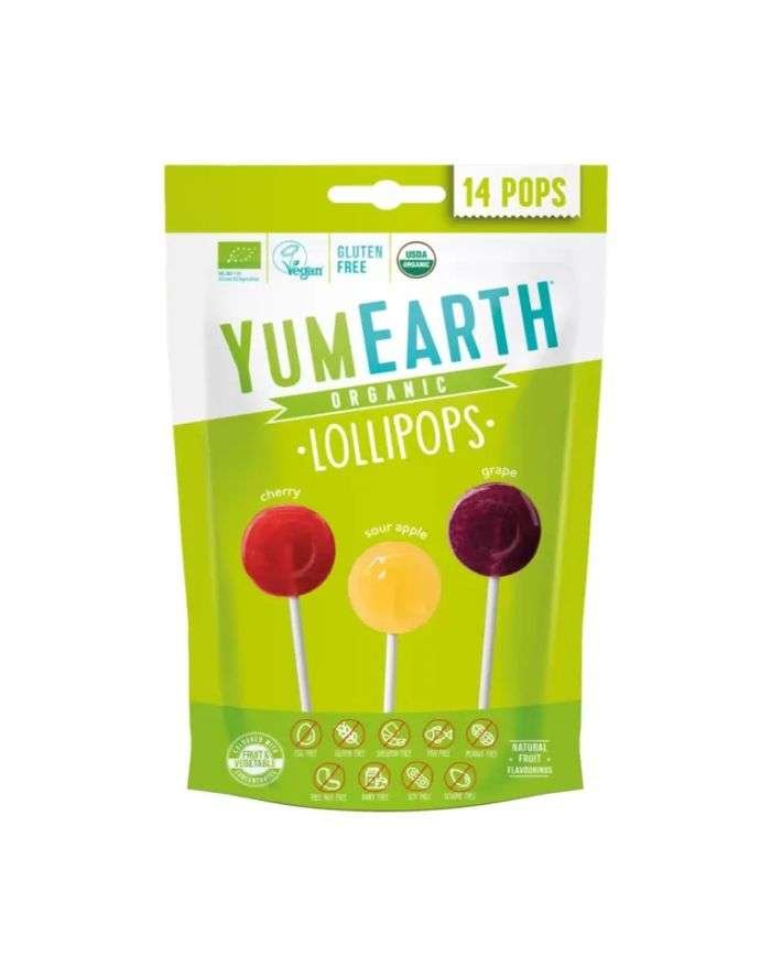 YUMEARTH LOLLIPOPS ORGANICS CERISE POMME ET RAISIN PACK DE 14 - YUMEARTH