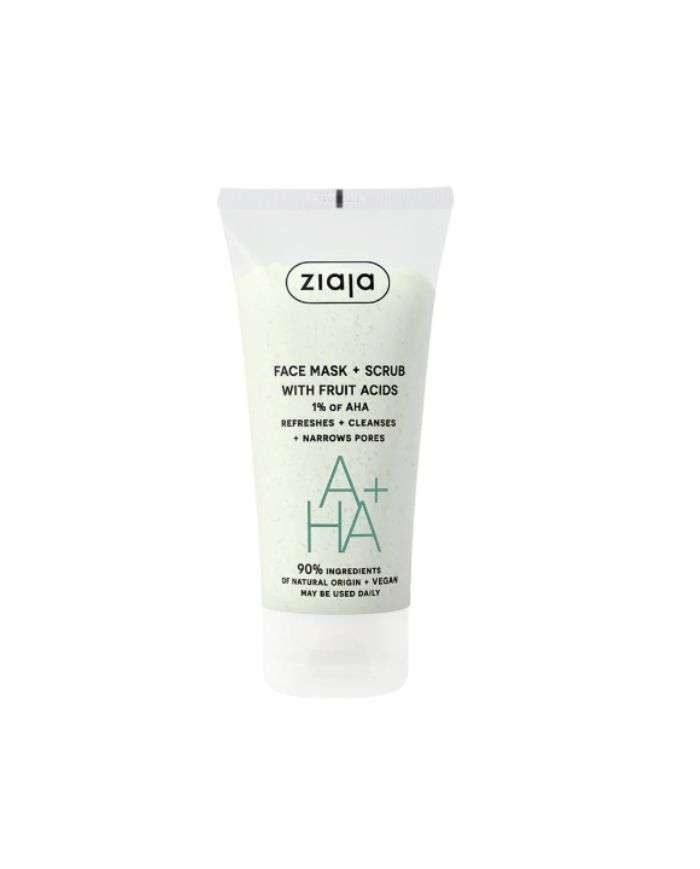 ZIAJA AHA+ MASQUE + GOMMAGE AUX ACIDES DE FRUITS 1% AHA 55ML - ZIAJA